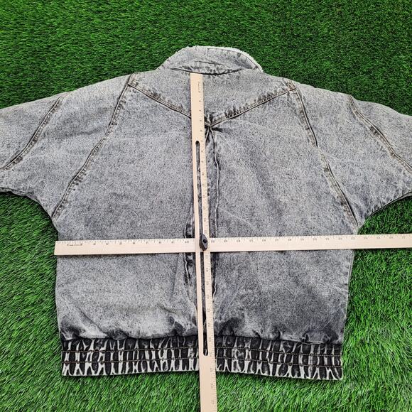 Vintage 80s Biker Denim Jacket Womens M/L 23x25 Sherpa-Lined - Picture 4 of 16